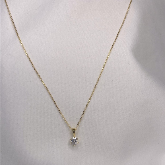 Moissanite .5 Carat Gold over S925 Necklace with GRA NWT - Picture 4 of 11